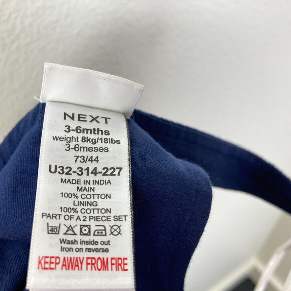 Next Baby Blue Corduroy Snap Overalls Dungarees Size 3-6 Mo Toy Soldier Bears - Picture 7 of 7